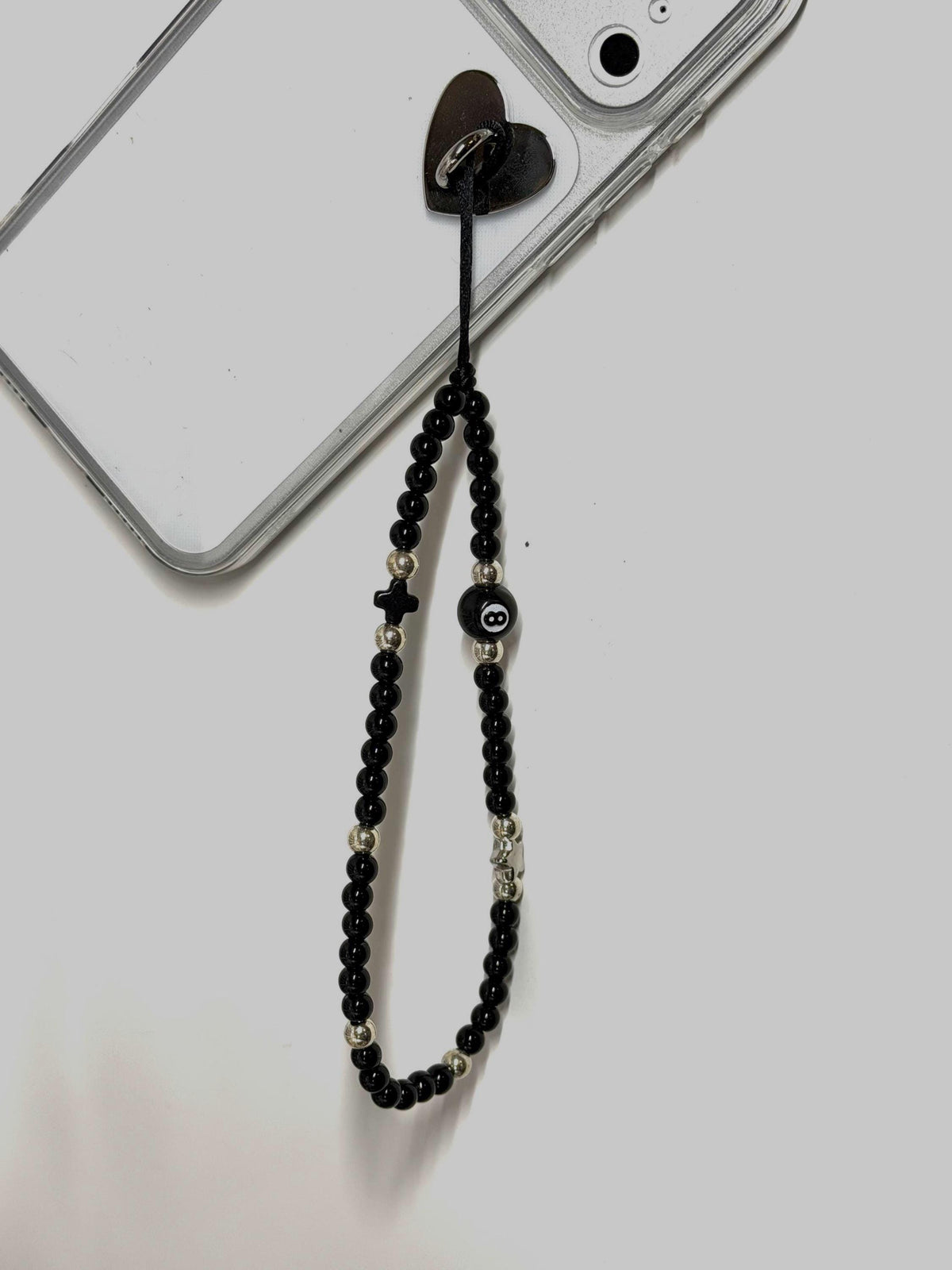 Black 8-Ball Phone Strap