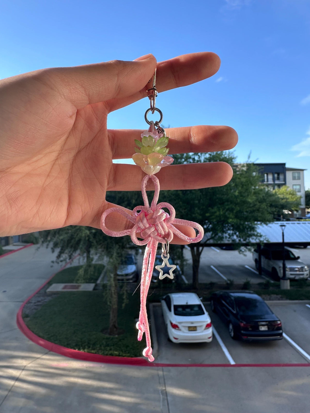 Lotus Fortune Knot Keychain