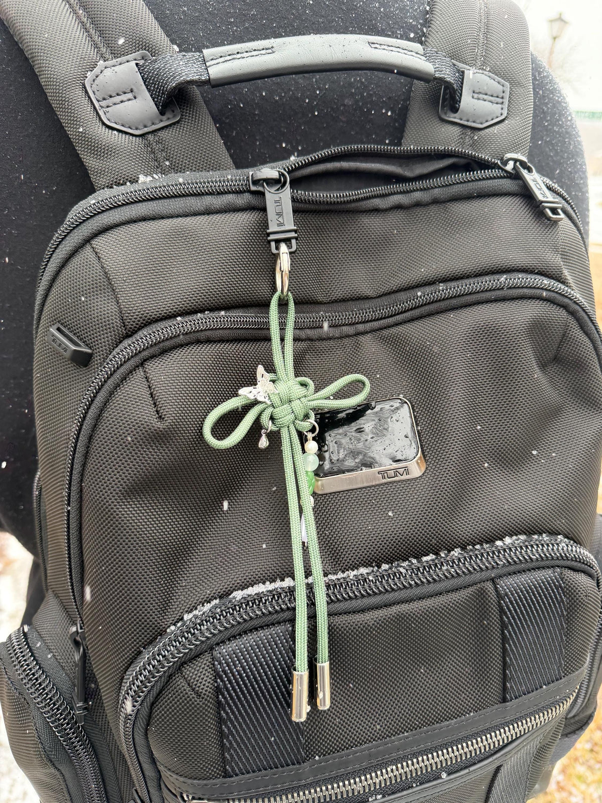 Jade Butterfly Fortune Knot Keychain