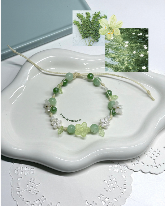 Handmade Floral Blooming Garden Style Water Resistant Knotted Bracelet fashion accessories