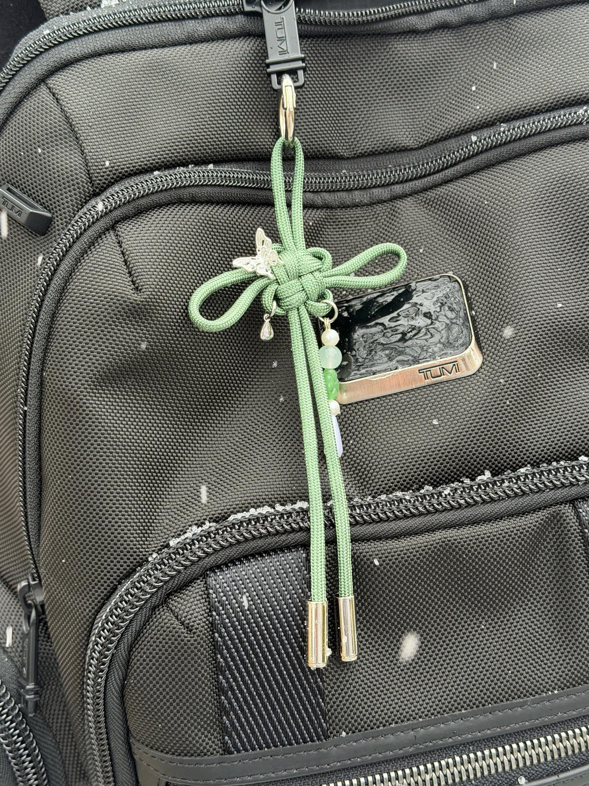 Jade Butterfly Fortune Knot Keychain