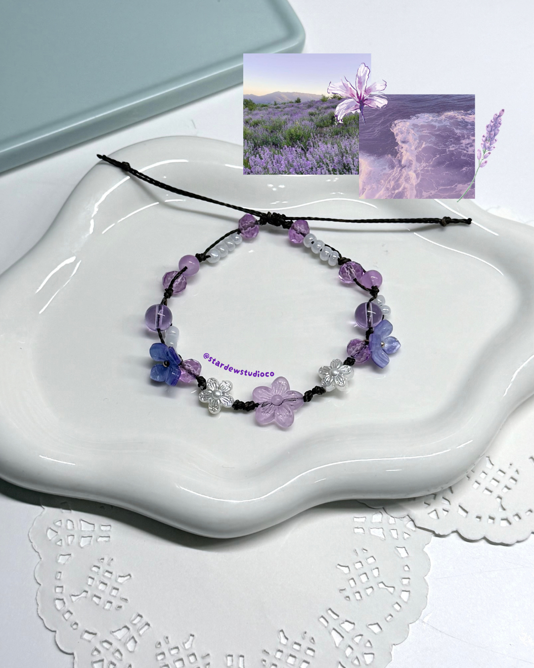 Handmade Floral Blooming Garden Style Water Resistant Knotted Bracelet fashion accessories