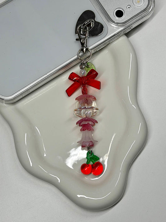 Maraschino Jellyfish Beaded Charm