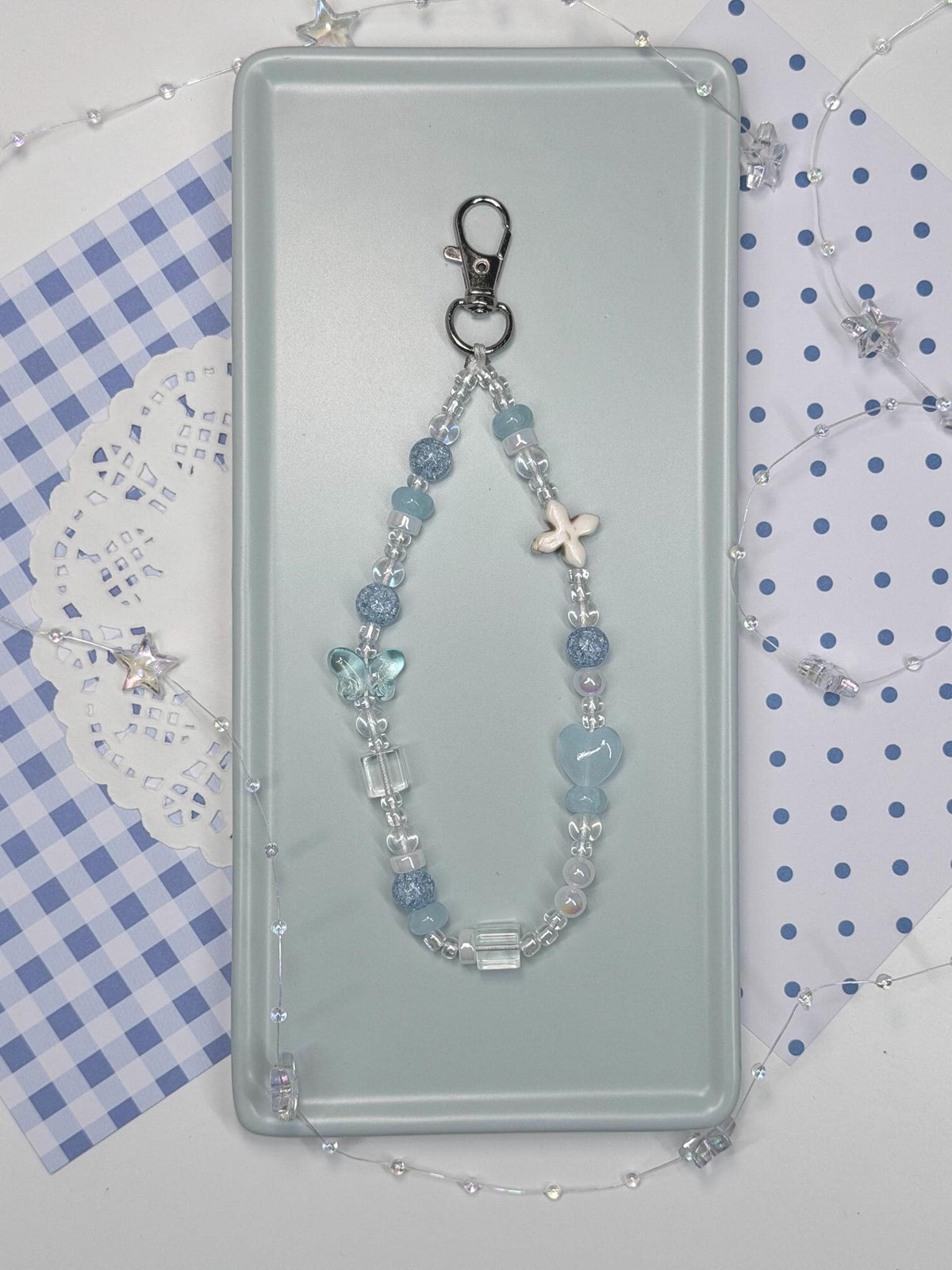 Blueberry Flutter Beaded Strap