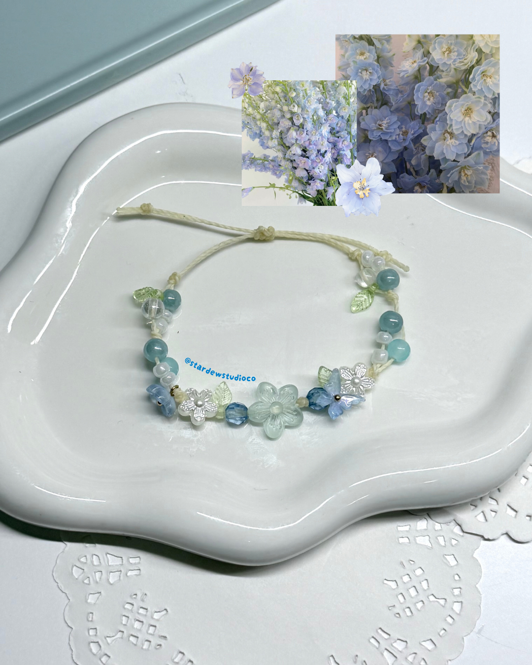 Handmade Floral Blooming Garden Style Water Resistant Knotted Bracelet fashion accessories