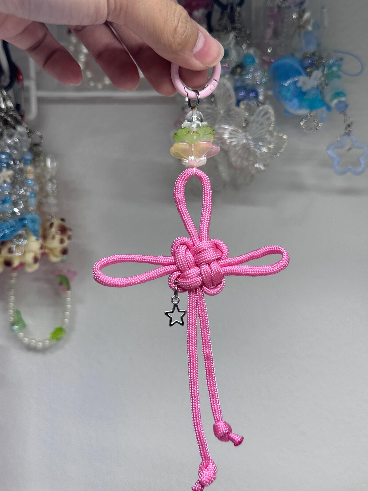 Lotus Fortune Knot Keychain