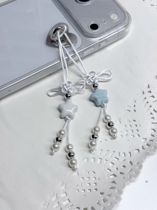 Whimsical Pearl Fortune Knot Keychain Phone Charm: Handmade Chinese Lucky Charm