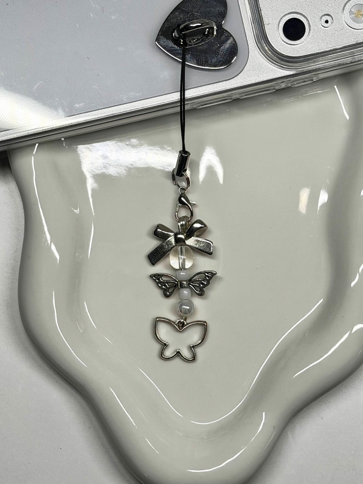 Silvermist Butterfly Beaded Charm