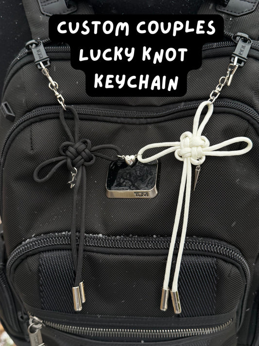 Custom Couple Keychain – Magnetic Heart Fortune Knot Keychain