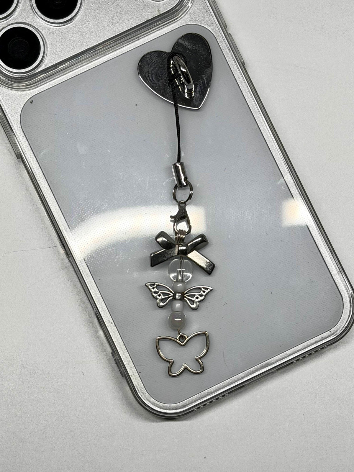 Silvermist Butterfly Beaded Charm