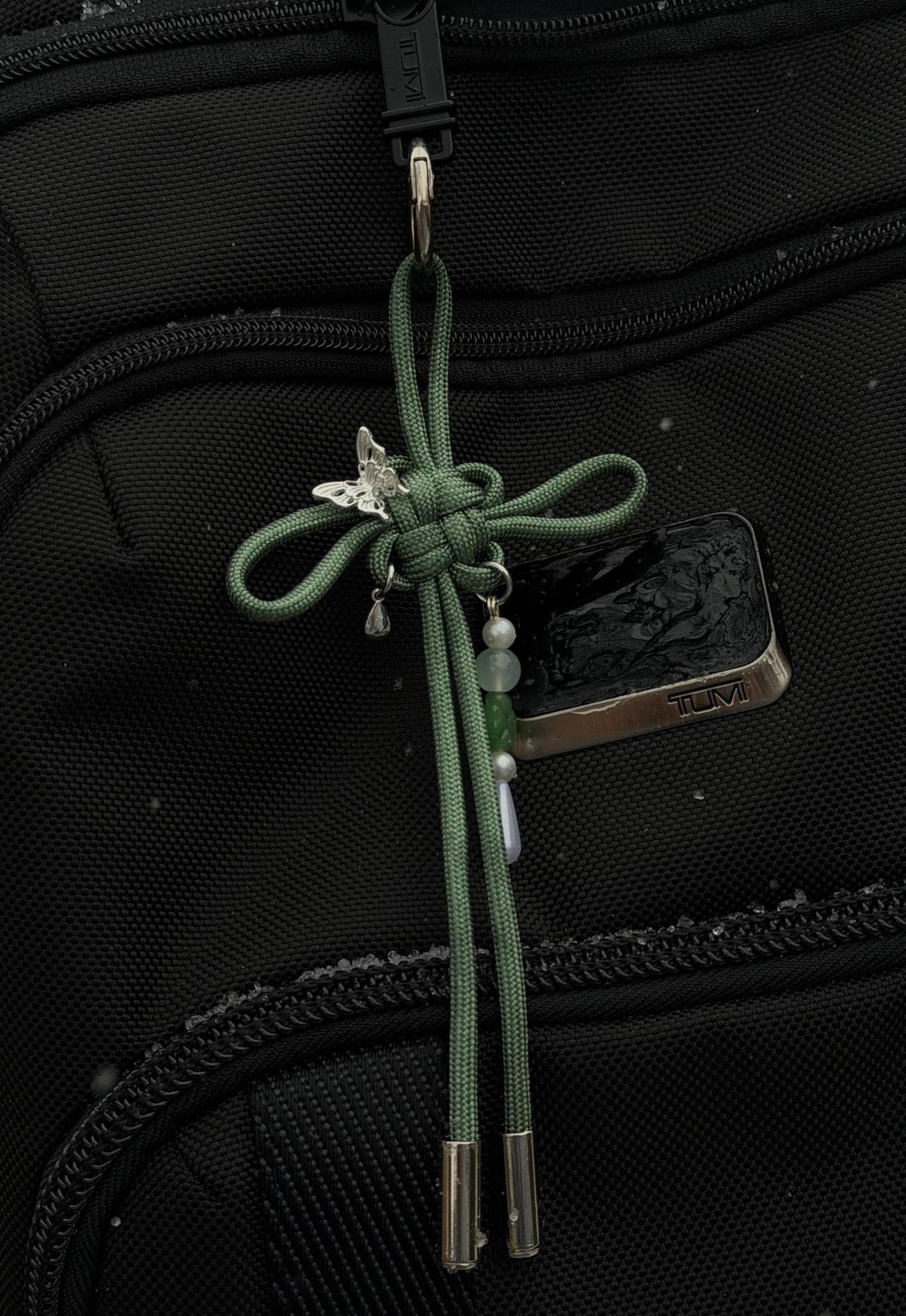 Jade Butterfly Fortune Knot Keychain
