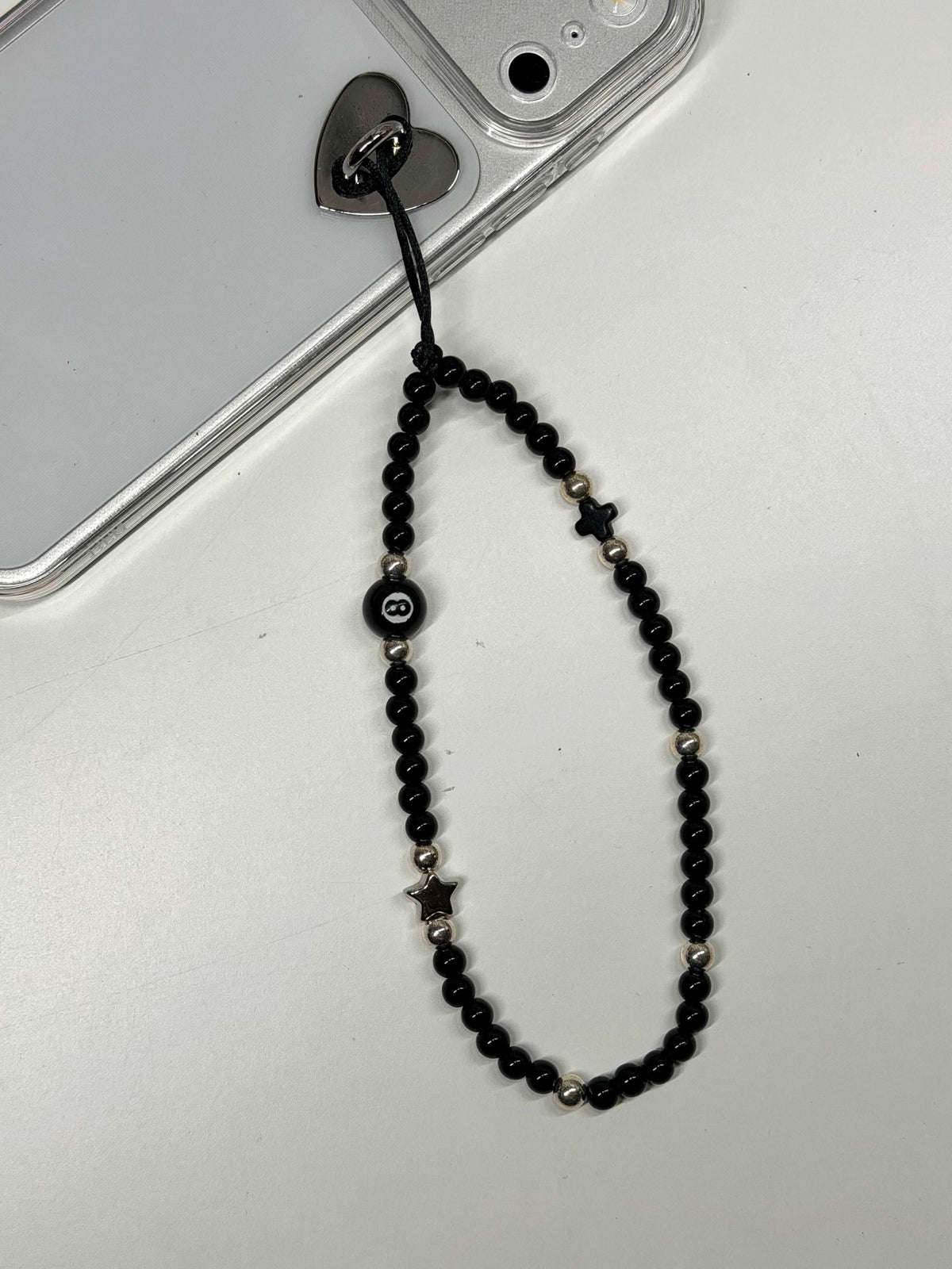 Black 8-Ball Phone Strap